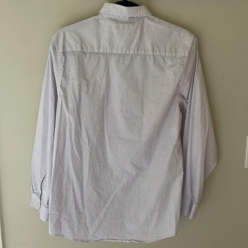 Chaps Button Down Dress Shirt White Lavender Purple Youth Boys XL 18 20